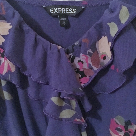 Express Floral Dress Purple - Picture 4 of 5